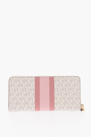 Portafogli in Pelle Monogram con Chiusura a Zip