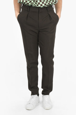 Wool-twill Single-pleated Pants