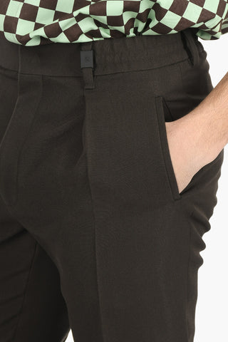 Wool-twill Single-pleated Pants