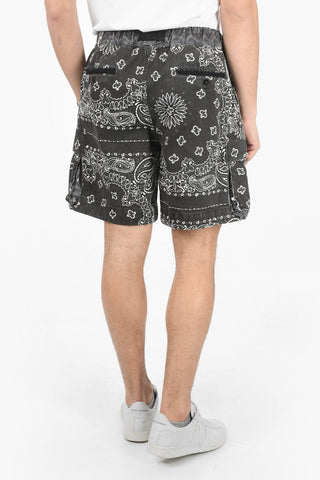 Printed Belted Shorts With Side Pockets