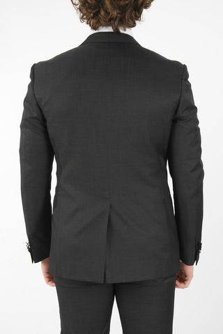 virgin wool center vent peak lapel CERIM.ACADEMY 3 piece waistcoat suit