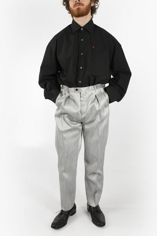 Silk-shantung Tailored Pants with Double-pleat