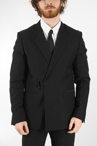 Wool-blend Slim-fit Blazer with U-lock Closure