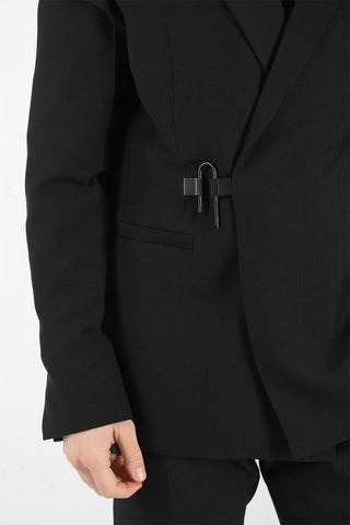 Wool-blend Slim-fit Blazer with U-lock Closure