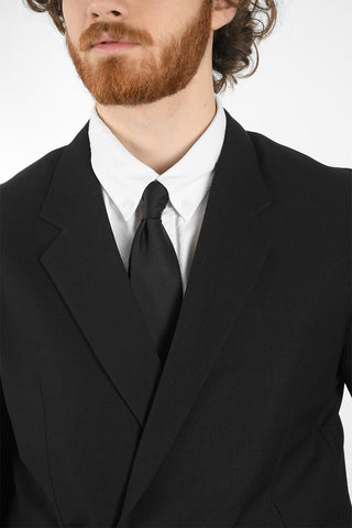 Wool-blend Slim-fit Blazer with U-lock Closure