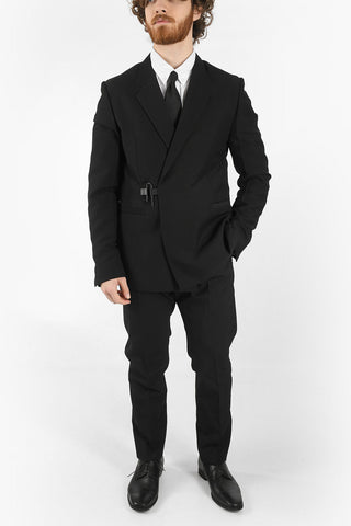 Wool-blend Slim-fit Blazer with U-lock Closure