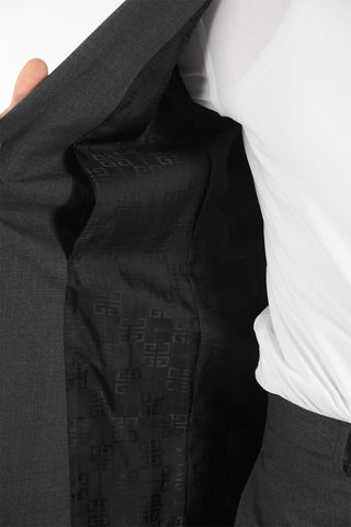Wool Single-breasted Suit with Notch Lapel