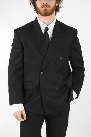 Wool Double-breasted UNISEX Blazer with Peak Lapel