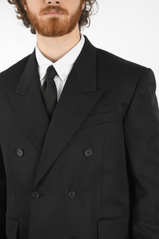 Wool Double-breasted UNISEX Blazer with Peak Lapel