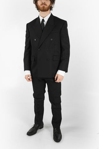 Wool Double-breasted UNISEX Blazer with Peak Lapel