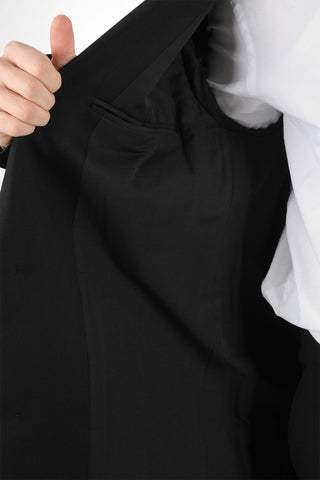 Blazer Monopetto in Twill di Lana Vergine Oversize Fit