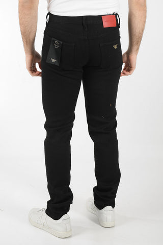 EMPORIO LAB J75 Slim-fit Denims with Back Logo Patch 17,5cm