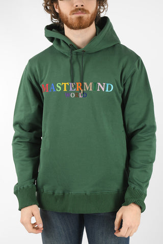 WORLD Multicolor Lettering and Zipped Pockets Hoodie