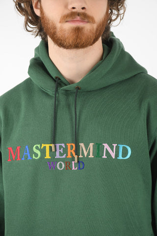 WORLD Multicolor Lettering and Zipped Pockets Hoodie