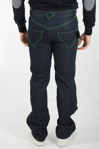 5 Pockets Straight Fit Denims with Visible Stitchings 21cm