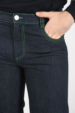 5 Pockets Straight Fit Denims with Visible Stitchings 21cm