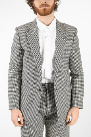 Blazer Monopetto a Quadri Shepherd con Revers a Lancia