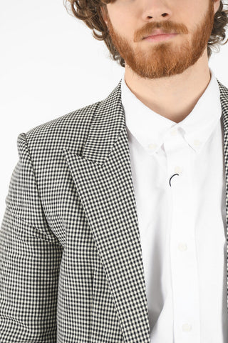 Blazer Monopetto a Quadri Shepherd con Revers a Lancia