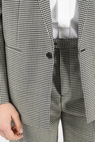 Blazer Monopetto a Quadri Shepherd con Revers a Lancia