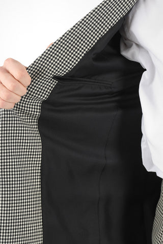 Blazer Monopetto a Quadri Shepherd con Revers a Lancia