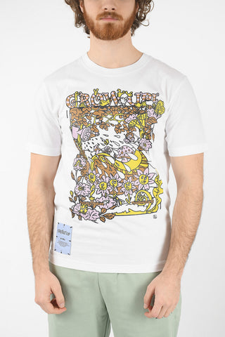 MCQ GROW UP N.9 T-shirt Girocollo con Stampa Multicolor e Logo Patch