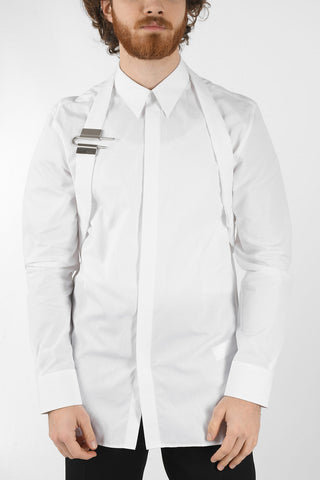 Cotton-poplin Slim-fit Shirt with U-LOCK Belt