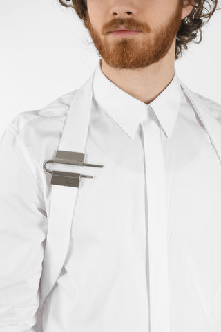 Cotton-poplin Slim-fit Shirt with U-LOCK Belt