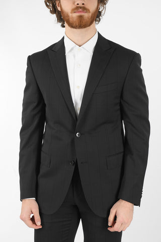 Windowpane Check ACADEMY Suit with Flap Pocket and Peak Lapel