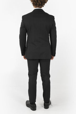 Windowpane Check ACADEMY Suit with Flap Pocket and Peak Lapel