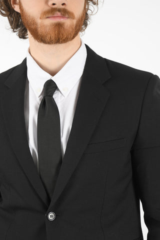 Blazer Monopetto in Lana con Revers Classico