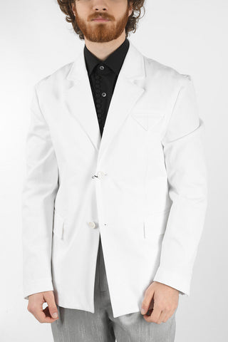 Unlined SANDED Cotton Blazer with Flap Pockets