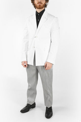 Unlined SANDED Cotton Blazer with Flap Pockets