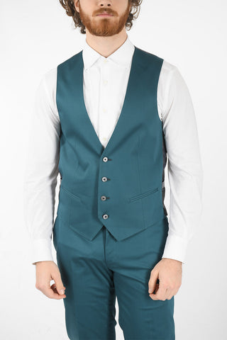 CC COLLECTION side vents peak lapel 3 piece waistcoat suit