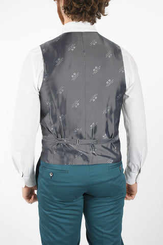 CC COLLECTION side vents peak lapel 3 piece waistcoat suit