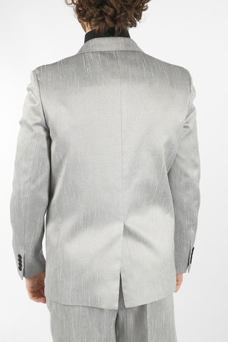 Silk-shantung Single-breasted Blazer with Peak Lapel