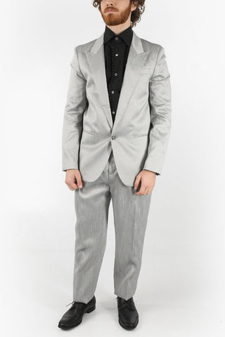 Silk-shantung Single-breasted Blazer with Peak Lapel