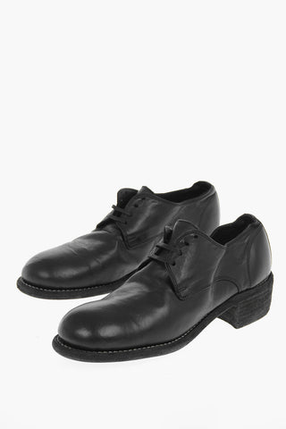 Scarpe Derby Allacciate in Pelle di Cavallo 4cm