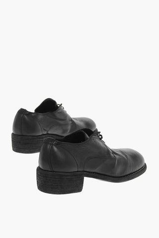 Scarpe Derby Allacciate in Pelle di Cavallo 4cm