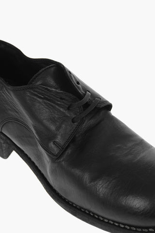 Scarpe Derby Allacciate in Pelle di Cavallo 4cm