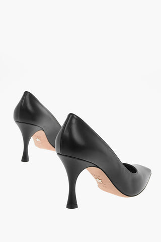 Spool Heel Leather Pumps 8cm