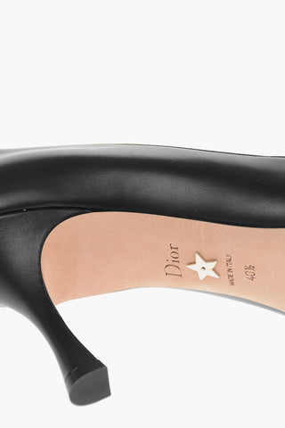 Spool Heel Leather Pumps 8cm