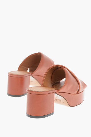 Leather Mules with Crossover Double-strap