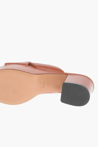 Leather Mules with Crossover Double-strap