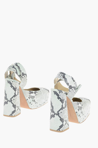 Python-printed TOWER Platform Pumps with TRIANGLE Ankle-belt