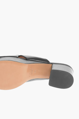 Leather Mules with Crossover Double-strap