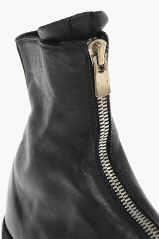 Front Zipped Horse Leather Booties