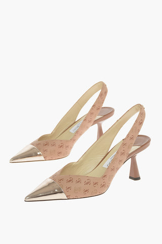 Slingbacks LIYA in Pelle Monogram con Tacco a Rocchetto 6,5cm