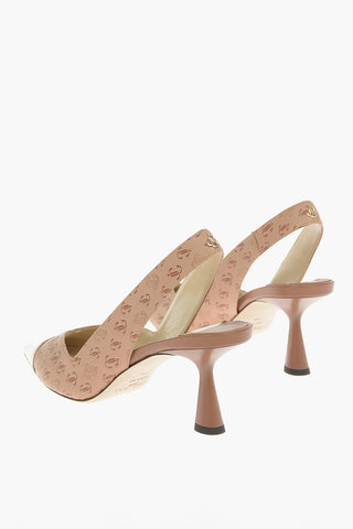 Slingbacks LIYA in Pelle Monogram con Tacco a Rocchetto 6,5cm