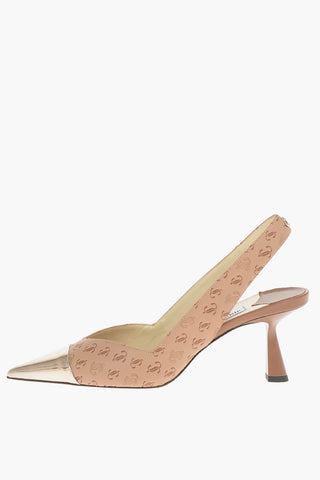 Slingbacks LIYA in Pelle Monogram con Tacco a Rocchetto 6,5cm