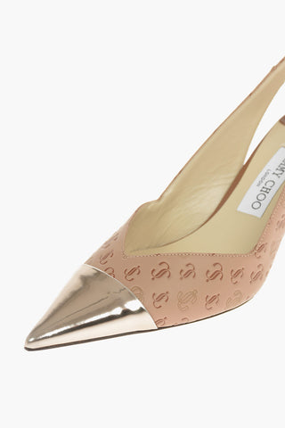 Slingbacks LIYA in Pelle Monogram con Tacco a Rocchetto 6,5cm